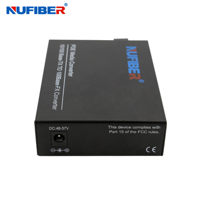 Convertidor 10/100Base POE Tx de la fibra del SC POE del duplex del SM medios a 100Base Fx