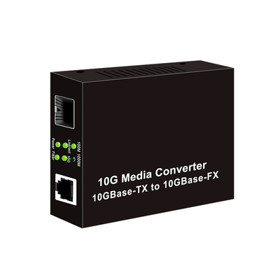 10G SFP+ convertidor DC12V de la fibra del convertidor 10G de los medios ópticos RJ45 al medios
