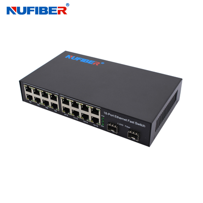 OEM 16 puertos UTP Gigabit 2 puertos SFP 10/100/1000Base-T 16 puertos a 2 * 1.25G módulo SFP Fibra Ethernet Switch