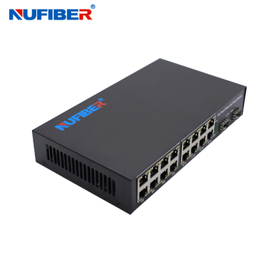 OEM 16 puertos UTP Gigabit 2 puertos SFP 10/100/1000Base-T 16 puertos a 2 * 1.25G módulo SFP Fibra Ethernet Switch