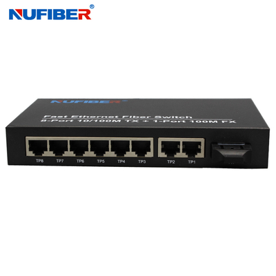 10 interruptor portuario de Ethernet del 100M 8 con la fibra SM portuario 1310nm los 20km