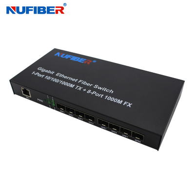 el 10/100/1000M 8 medios convertidor de SFP+1 Rj45 del puerto de la fibra óptica del interruptor portuario de Ethernet
