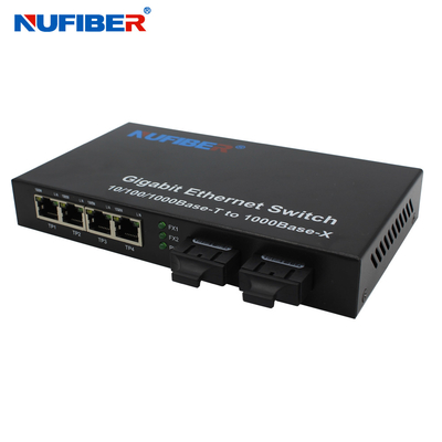 Función auto de la negociación de la fibra del SM del interruptor de cuatro orificios dual de Ethernet