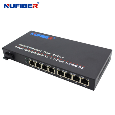el 1000M 8 el ODM portuario del OEM del interruptor 1310nm 20km de Ethernet de la fibra Rj45 apoyaron