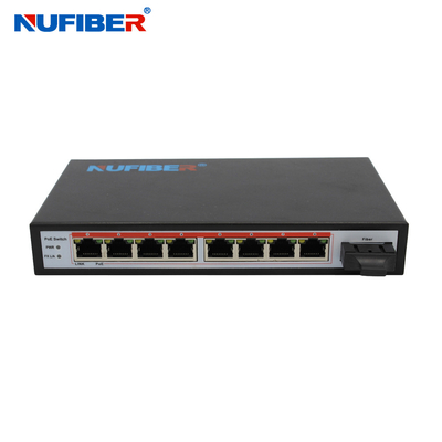 Convertidor de la fibra del ancho de banda 1.8Gbps Poe del interruptor del POE de los puertos de NuFiber 9 medios