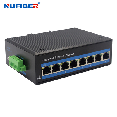 Conmutador POE industrial no administrado de 8 puertos de 100 m Ethernet UTP 1000 Mbps