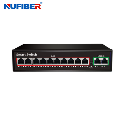 8xFE poder del puerto de UTP del UPlink POE + 2FE sobre el interruptor POE de Ethernet para las cámaras IP del CCTV