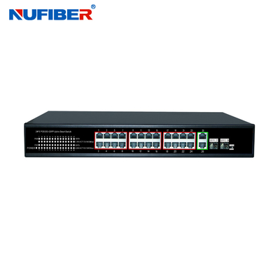 El OEM 4 8 16 24 Ethernet portuarias POE de la red del CCTV del gigabit cambia 48V 10/100/el 1000M