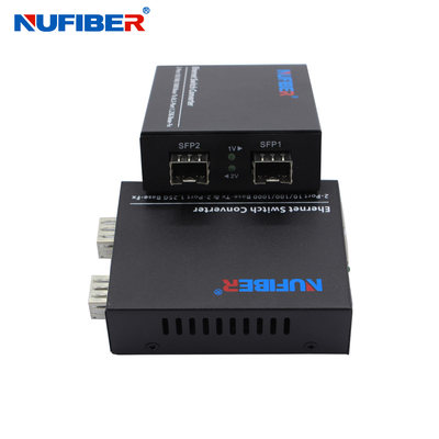 Interruptor de Ethernet de la fibra del gigabit de DC5V, interruptor portuario de Ethernet de 2 SFP