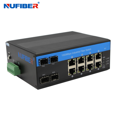 Interruptor industrial manejado SFP de Ethernet de SFP a la WEB de la red del puerto de 8 10/100/1000M UTP
