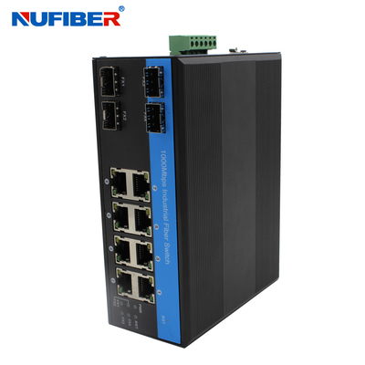 Interruptor industrial manejado SFP de Ethernet de SFP a la WEB de la red del puerto de 8 10/100/1000M UTP