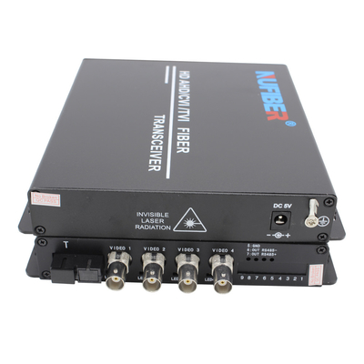 fibra SM 1310/1550nm FC del canal video del convertidor 4 de la fibra 1080P sola para el CCTV