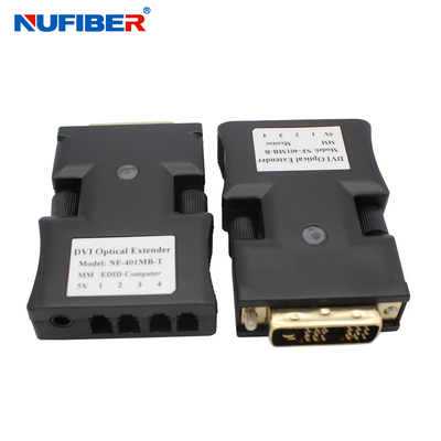 Mini Cuatro núcleos DVI a convertidor de fibra óptica HD 4 núcleos a extensor de fibra SM/MM