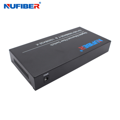 4 interruptor de Gigabit Ethernet del puerto del 1000M To 2 SFP con la caja del hierro