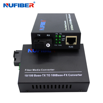 convertidor rápido del modo 1310/1550nm los 20km SM de la sola fibra del 10/100M Fiber Media Converter solo medios
